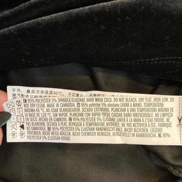 [FOREVER21] NWT Velvet V-neck Sleeveless Bodycon Mini Black Dress Size L - Picture 6 of 6